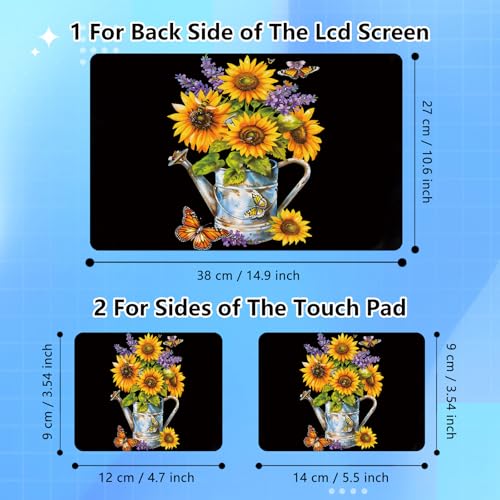 Universal Laptop Skin Sticker Decal for 11.6”12" 13" 13.3" 14" 15" 15.4" 15.6" Reusable Waterproof Scratch-Scratch Resistant Protective Vinyl Laptop Notebook Skin Stickers - Sunflower & Butterfly - color: Sunflower & Butterfly