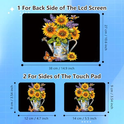 Universal Laptop Skin Sticker Decal for 11.6”12" 13" 13.3" 14" 15" 15.4" 15.6" Reusable Waterproof Scratch-Scratch Resistant Protective Vinyl Laptop Notebook Skin Stickers - Sunflower & Butterfly - color: Sunflower & Butterfly
