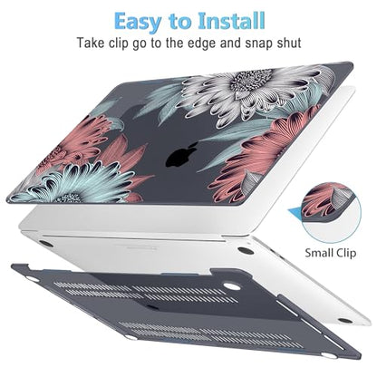 Mektron for MacBook Pro 16 inch A2141 Case 2020 2019 Release with Retina Display & Touch Bar & Touch ID, Blooming Chrysanthemums Plastic Hard Shell Cover Keyboard Skin Screen Protector Dust Plug - color: Blooming Chrysanthemums