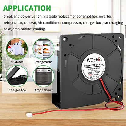 120mm x 32mm 24V DC Brushless Radial Centrifugal Blower Fan 2Pin Ball Bearing High Speed for DIY Cooling Ventilation Exhaust, Inflatable Fan Replacement Project - style: 24V 2PIN