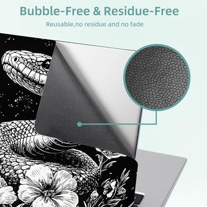 Universal Laptop Skin Decal, 3-Piece Vinyl Protector for 12 13 14 15.6" Notebook, Waterproof Anti-Scratch, Easy Trim & Bubble-Free Finish, Snake in Night Sky - color: Snake in Night Sky