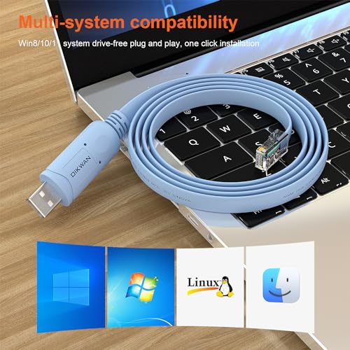 USB Console Cable,USB to RJ45 Console Cable for Cisco Routers/AP Router/Switch Windows, Mac, Linux(1.8m,Blue) - size: 6 ft