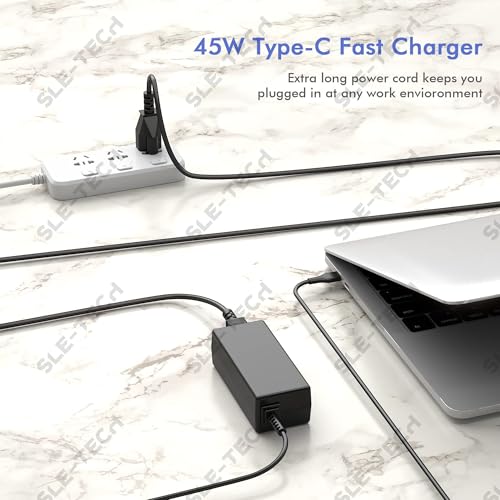 SLE-TECH 45W USB-C Laptop Charger for Chromebook HP Lenovo Dell Acer Asus | Fits Lenovo C330 S330 Duet 3, Dell 5190 3189, HP x360 11 14a, Acer Spin 311, Asus C204, 30W/45W Type C Fast Charging Power