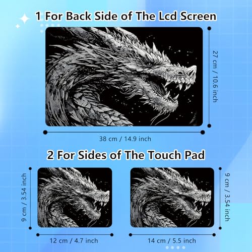 Universal Laptop Skin Sticker Decal for 11.6”12" 13" 13.3" 14" 15" 15.4" 15.6" Reusable Waterproof Scratch-Scratch Resistant Protective Vinyl Laptop Notebook Skin Stickers - Black Dragon - color: Black Dragon