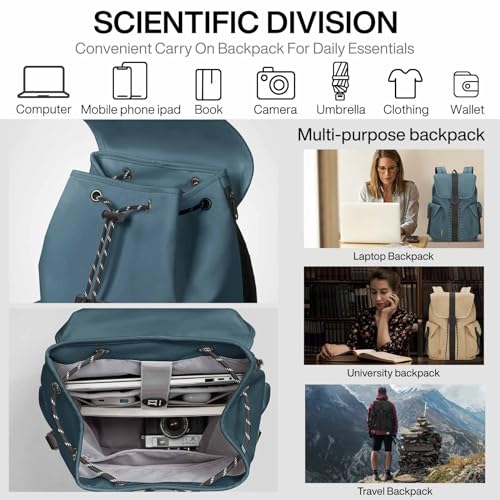 mixi Travel Laptop Backpack for Women & Men Carry On Backpack fits 16'' Laptop, Waterproof Lightweight Casual Weekender Bags Rucksack,17 Inch, Abyssal Green - color: Abyssal Green