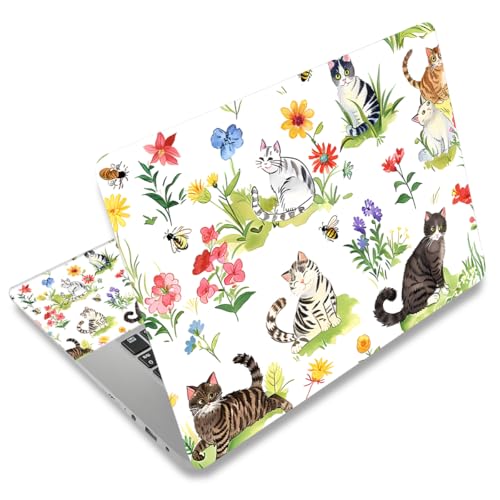 Laptop Skin Sticker 12.1 13 13.3 14 15 15.6 Inches Netbook Sticker Decal Reusable Universal Notebook PC Art Personalized Protector by AORTDES (AD-NEK-86 Garden Cat) - color: Garden Cat
