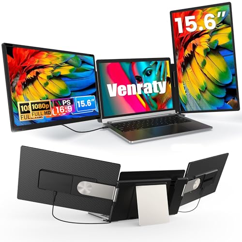 Upgraded Detachable 15.6" Laptop Screen Extender,FHD 1080P IPS Triple Portable Monitor for Laptop, Multiple Screens Design Monitor Extender for 13"-17.3" Laptops (Mac, Wins, Android, Dex)