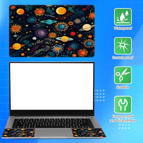 Universal Laptop Skin Sticker Decal for 11.6”12" 13" 13.3" 14" 15" 15.4" 15.6" Reusable Waterproof Scratch-Scratch Resistant Protective Vinyl Laptop Notebook Skin Stickers - Planet and Sunflower - color: Planet and Sunflower