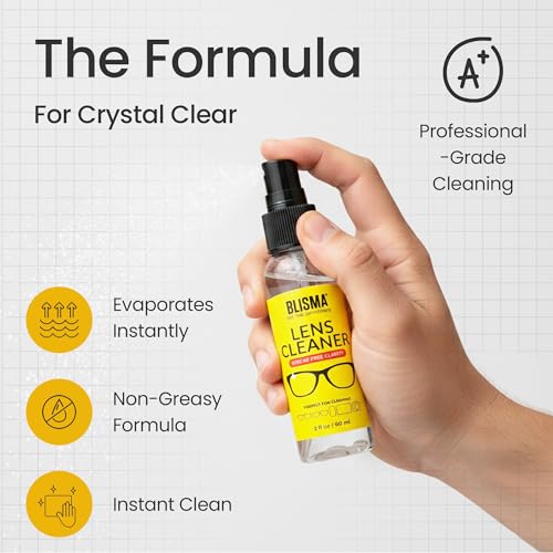Crystal Clear Eyeglass Lens Cleaner Spray Kit | 2 × 4.1 Fl Oz + 1 × 2 Fl Oz + 3 Microfiber Cloths | See Crystal Clear | Glasses, Sunglasses & Optical Lenses | Pack of 6