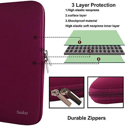 Laptop Sleeve,13-13.3 Inch Resistant Neoprene Laptop Sleeve/Notebook Computer Pocket Case/Tablet Briefcase Carrying Bag Compatible with MacBook Pro,MacBook Air,Notebook Computer-(Wine Red) - color: red, size: 13.3 inch