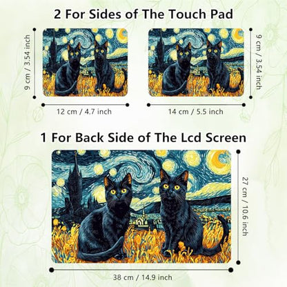 Laptop Skin Sticker Decal, Universal Reusable Vinyl Laptop Cover for 12" 13" 13.3" 14" 15" 15.4" 15.6" Notebook PC, Waterproof Scratch-Resistant with 2 Wrist Pads, Easy to Apply & Remove,Cats - color: Cats