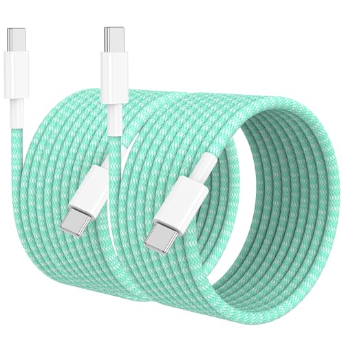 USB C to C Charging Cable 10 FT for iPhone 17 16 15 Charger Cord,Long Apple Braided C to C Cable Fast Charging for iPhone Air 17 16 Pro Max/15 Pro/16 Plus/16e/15,MacBook Pro,iPad 11/10 inch-Green - color: Green, size: 10FT+10FT