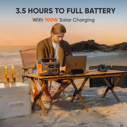 Jackery Solar Generator 300, 292Wh Backup LiFePO4 Battery with SolarSaga 100W Prime, 300W Pure Sine Wave AC Outlet for RV Outdoors Camping Travel Blackout - style: E300+100W Prime