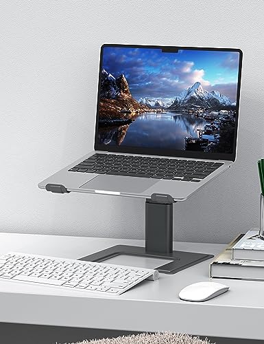 ALASHI Laptop Stand for Desk, Computer Stand Adjustable Height, Ergonomic Notebook Laptop Riser, Aluminum Metal Holder Compatible with 10 to 17.3 Inches Notebook PC Computer, Grey - color: C-Grey