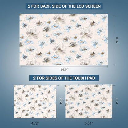 11.6 13 13.3 14 15 15.6 inches Netbook Laptop Skin Sticker Decal Reusable Protector Cover Case for Laptop Notebook chromebook Blue Flowers W-NEK-57 - color: W-NEK-57