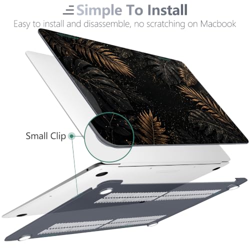Batianda LumiArt Case for MacBook Air 13" M1 Chip, Luxury Tropic Leaf | Fits Model A2337/A2179/A1932, 2018-2020; 1.2mm Slim Lightweight Hard Shell Cover, Scratch Resistant,4-in-1 Accessories Bundle - color: Luxury Tropic Leaf