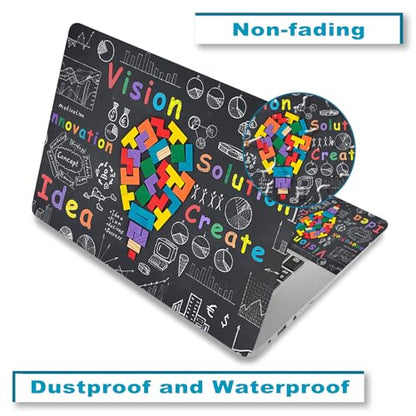 Laptop Decal Sticker Skin Cover for 11.6”12" 13" 13.3" 14" 15" 15.4" 15.6" | Netbook Vinyl Skin Sticker Cover Art Notebook PC Reusable Protector ( 2 Wrist Pad Included), Creative Bulb - color: Creative Bulb
