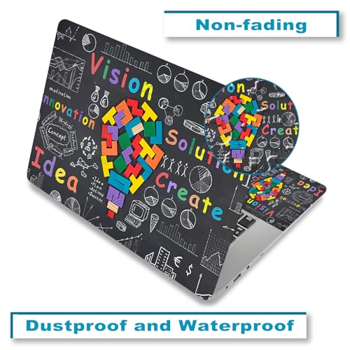 Laptop Decal Sticker Skin Cover for 11.6”12" 13" 13.3" 14" 15" 15.4" 15.6" | Netbook Vinyl Skin Sticker Cover Art Notebook PC Reusable Protector ( 2 Wrist Pad Included), Creative Bulb - color: Creative Bulb