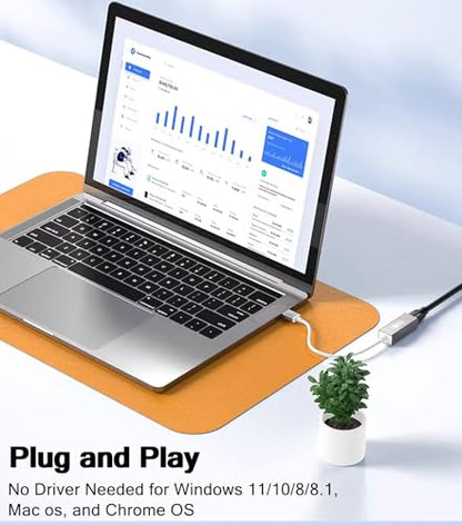 USB to Ethernet Adapter for Nintendo Switch, Laptop, PC, USB to RJ45 Gigabit LAN Network Converter, Switch Ethernet Adapter Wired Internet LAN Supports 10/100/1000Mbps (No Driver Required)