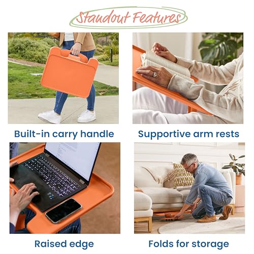 ECR4Kids The Surf Folding Portable Lap Desk, Large, Flexible Seating, Orange - color: Orange