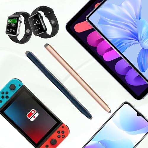 2-in-1 Stylus Pen for Touchscreen with Magnetic, Kenkor 2PCS Tablet Pencil for Nintendo Switch 2/Apple iPad/Air/Mini/Pro/iPhone/Android/Huawei/Samsung/Galaxy All Touch Screen Devices (Black/Gold) - color: Black+Gold