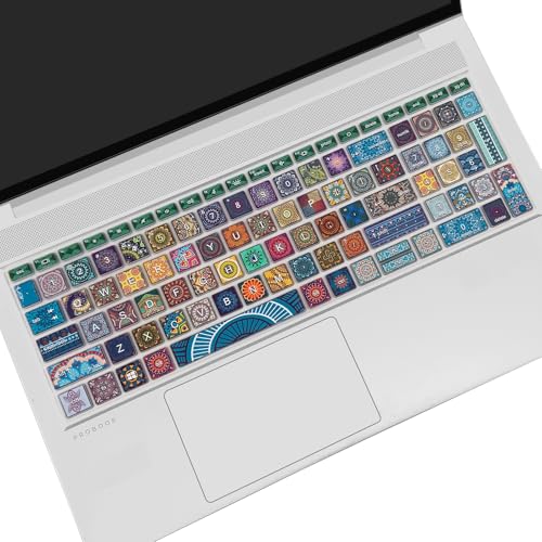 Keyboard Cover for 15.6" HP ProBook 450 G8 G9 G10 / ProBook 455 G8 G9 G10 /ProBook 650 G8/HP Zbook Power G8 G9, Cute Keyboard Skin, Bohemian - color: Bohemian