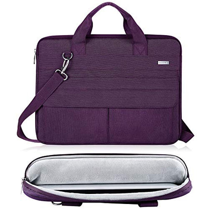 LANDICI Laptop Bag Case 15.6 Inch with Shoulder Strap, Slim Waterproof Computer Sleeve Cover Compatible with MacBook Pro 15/16, MacBook Air 15, 15-16 Inch HP Acer Dell Lenovo Laptop, Women, Purple - color: Purple, size: 14-15.6 Inch