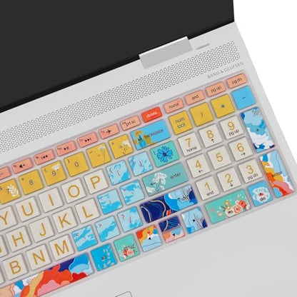 Keyboard Cover for HP Envy x360 15m-bp/bq /2020 2019 HP Pavilion 15/ HP Pavilion x360 15.6” Series/HP Envy 17 17.3" Series/HP Laptop 15t 17t 17-ca0011nr 17-by0040nr, Litter Flowers - color: Litter Flowers