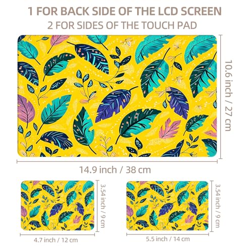 Universal Laptop Skin Sticker for 12/13/14/15.6 Inch Laptops, Reusable Vinyl Laptop Decal Cover, Waterproof Scratch Resistant Notebook Skin with 2 Wrist Pads,Feather Illustration - color: Feather Illustration