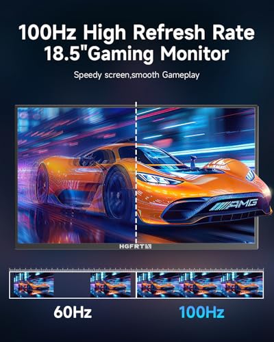 Large Portable Monitor 18.5", 1080P FHD 100Hz 120% sRGB USB-C IPS Screen External Display for Laptop Mac Gaming Office PC, Travel Monitor with Kickstand & Speakers, VESA Mountable - LCD Panels - size: 18.5inch