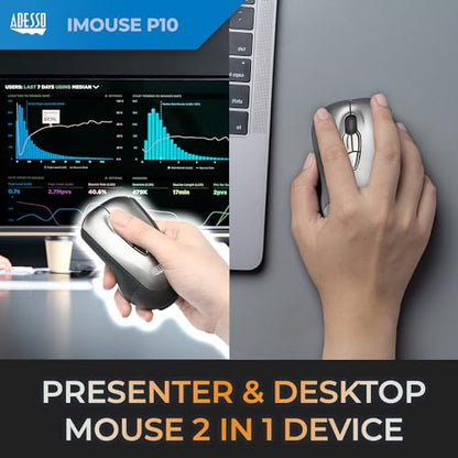 Adesso Lot of 40 Multipack Wireless Air Mouse Mobile iMouse P10 Presentation Remote, Laser Pointer, Presenter clicker with Programmable Buttons and Hand Gestures USB Receiver