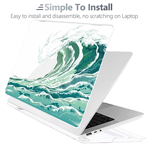 Batianda Case for 12.4" Microsoft Surface Laptop Go 3 2023 Release/Surface Laptop Go 2 (2022), Designed Clear Protective Plastic Hardshell & Keyboard Cover & Screen Protector, Waves - color: Waves