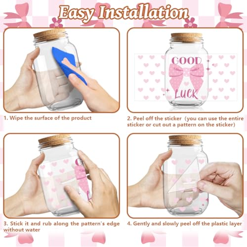 UV DTF Cup Wraps Transfer Stickers Bows Pattern, 10 Sheets Waterproof Custom Vinyl Transfer Sticker 16oz Coffee Glass Cup Tumbler Bottle Mug Decals for Men Women | Waterproof UV DTF Stickers, Custom Vinyl Decals for 16oz Coffee Cups Tumblers Bottles Mugs,