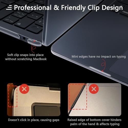 MEEgoodo for MacBook Air M5/M4/M3/M2 13 inch Case 2026-2022, Fit Model A3449/A3240/A3113/A2681, Flexible Case for MacBook Air 13.6 inch with TPU Keyboard Cover & Webcam Cover & OTG Adapter, Clear - color: Clear