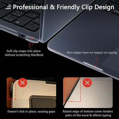 MEEgoodo for MacBook Air M5/M4/M3/M2 13 inch Case 2026-2022, Fit Model A3449/A3240/A3113/A2681, Flexible Case for MacBook Air 13.6 inch with TPU Keyboard Cover & Webcam Cover & OTG Adapter, Clear - color: Clear