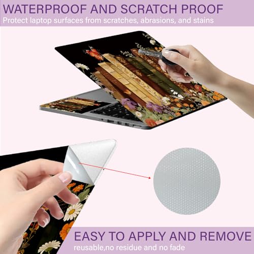 CREATCABIN Laptop Skin Sticker Decal PVC Vinyl Quote Sticker Notebook Art Decal PC Art Personalized Protector Waterproof Scratchproof Laptop Skin for 12.1 13 13.3 .6 14 15 15.3 16 Inch Vintage Book - style: Vintage Book