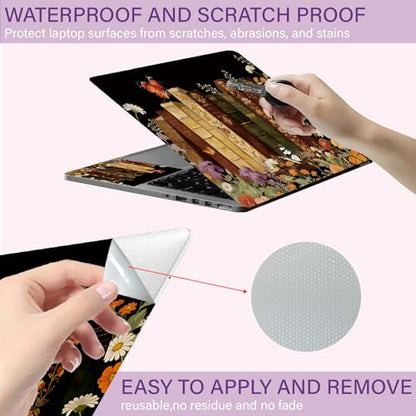 CREATCABIN Laptop Skin Sticker Decal PVC Vinyl Quote Sticker Notebook Art Decal PC Art Personalized Protector Waterproof Scratchproof Laptop Skin for 12.1 13 13.3 .6 14 15 15.3 16 Inch Vintage Book - style: Vintage Book
