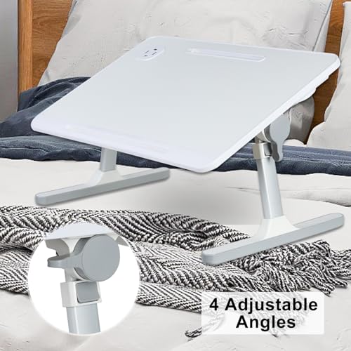 Laptop Bed Tray Table, Adjustable Laptop Bed Stand, Portable Standing Table with Foldable Legs, Foldable Tablet Table for Sofa Couch Floor Black - color: Black