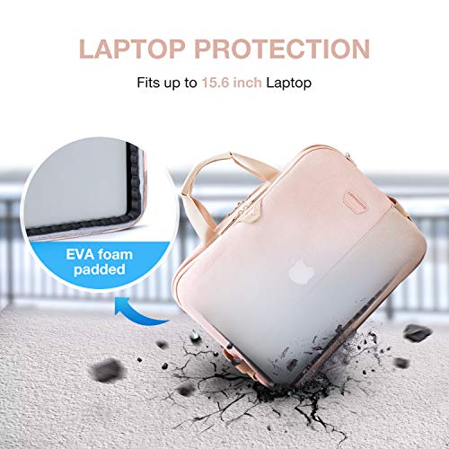 BAGSMART Laptop Bag for Women, 15.6 Inch Laptop Briefcase, RFID Blocking Laptop Case, Computer Bag Shoulder Messenger Bag