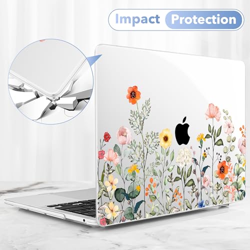 May Chen Case for MacBook Pro 13 inch M2 2023,2022,2021,2020 A2338 M1 A2251 A2289, Plastic Hard Shell Cover for MacBook Pro 13" with Touch Bar Fits Touch ID, Spring Flowers - color: Spring flowers