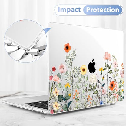 May Chen Case for MacBook Pro 13 inch M2 2023,2022,2021,2020 A2338 M1 A2251 A2289, Plastic Hard Shell Cover for MacBook Pro 13" with Touch Bar Fits Touch ID, Spring Flowers - color: Spring flowers