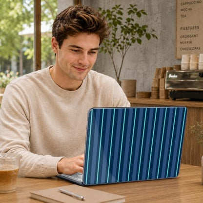 Compatible with MacBook Neo 13 inch (2026 Release A3404) (A18 Pro) with Liquid Retina Display, Printed Slim Protective Case with Screen Protector & Keybaord Cover, Deep Bleu Lines - color: Deep Bleu lines