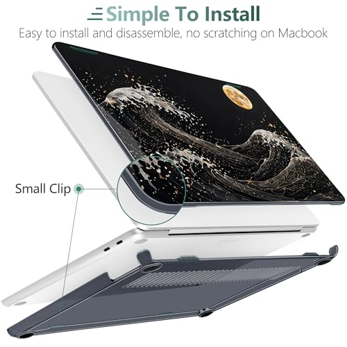 Batianda Midnight Wave Case for Microsoft Surface Laptop 13 inch | Fits Surface Laptop 2025 13" Surface Laptop for Business 2026, Slim Hard Shell, Lightweight Protection, Precision Fit - color: Midnight Great Wave