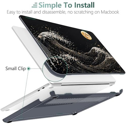 Batianda Midnight Wave Case for Microsoft Surface Laptop 13 inch | Fits Surface Laptop 2025 13" Surface Laptop for Business 2026, Slim Hard Shell, Lightweight Protection, Precision Fit - color: Midnight Great Wave