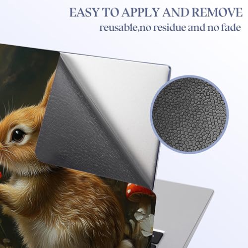 Universal Laptop Skin Sticker Decal,15.6 Inch Laptop Vinyl Cover for 13" 14" 15.6" Laptop,Scratch-Resistant Waterproof Protector Wrap,Reusable with Wrist Pads,Flower Bunny Pair - color: Flower Bunny Pair