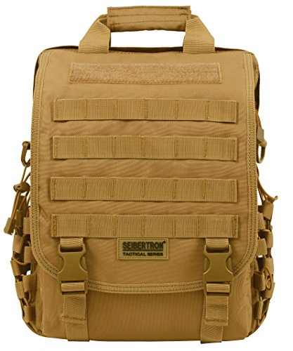 Seibertron Pro-Multifunction Shoulder Messenger Bag Fit for 14.1" or 17.3" Laptop - color: Khaki Max Suitable 15.6"laptop