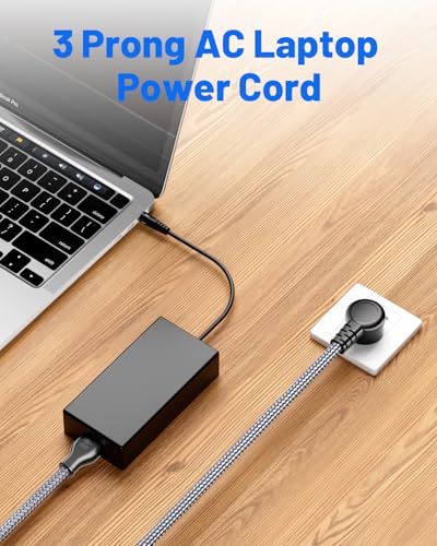 3 Prong Universal Power Cord,3.3FT/1M Replacement Power Cable 90°Angled, 18AWG AC Power Cable for Laptops/Notebook, TV, Monitors, Samsung, Lenovo,Dell, Toshiba, Acer, Asus,HP, Scanners,Printer - size: 3.3 ft