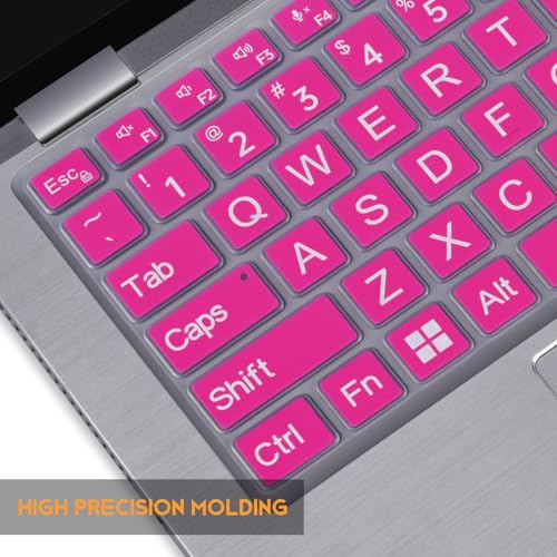 Large Print Keyboard Cover Skin for Dell Latitude 7420 7430 7440 7450 14", Latitude 14" 3440 3450 5420 5430 5431 5440 5450 9420 9430, Latitude 9510 9520 7520 15.6 & 7650 7640 16" Laptop, Hot Pink - color: Hot Pink