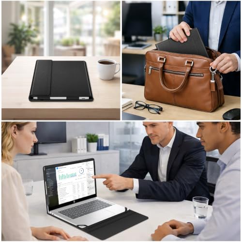 Fintie Protective Case for 14 inch HP/Lenovo/ASUS with Pocket, Black | Fits for 14'' HP 14-ee, Lenovo IdeaPad 1 Gen 7, ASUS Vivobook 14 X1404, Dell Latitude 3440 - color: Black