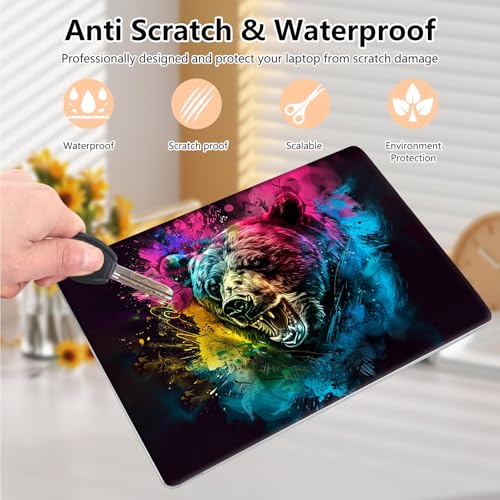 Laptop Skin Sticker Decal 15.6 Inch,12 13 13.3 14 15 15.6 in Laptop Netbook Skins for Notebook,Art Decal Removable Waterproof Scratch Resistant,Universal Vinyl Cover,Colorful Bear - color: Colorful Bear